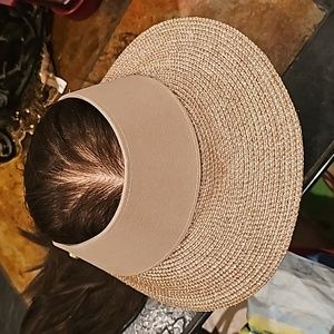 Eric Javits Beige Straw Visor
